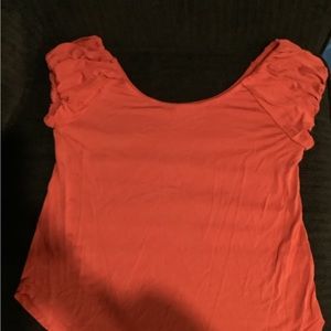 Lucky brand top with puff cap sleeve